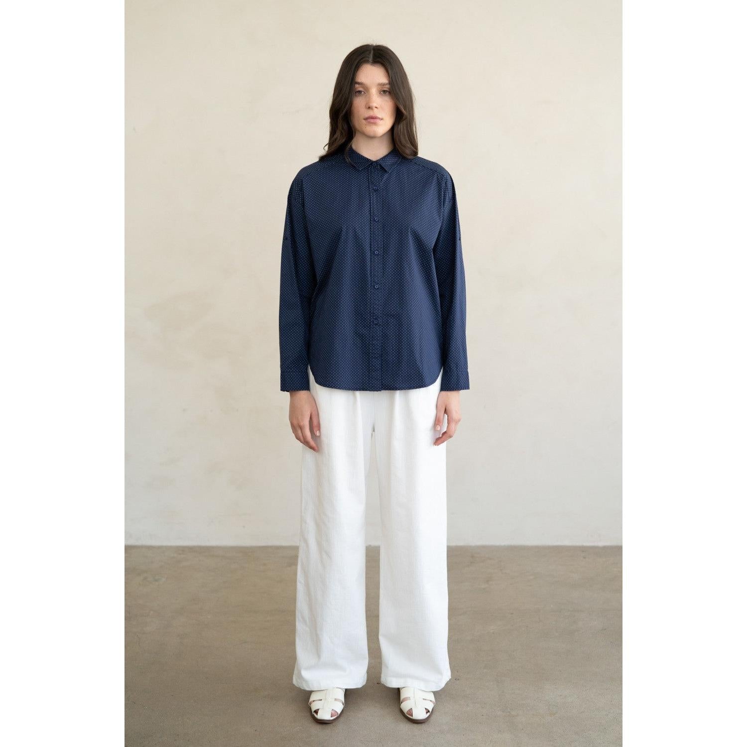 PULL ON TROUSERS | PLEATED-Bottoms-ELLE GREY-SMALL-WHITE-Coriander
