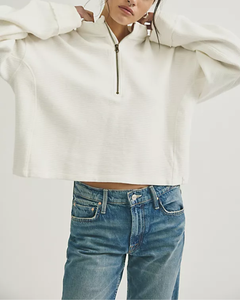 PULLOVER | CELESTE QUARTER ZIP-Top-FREE PEOPLE-Coriander