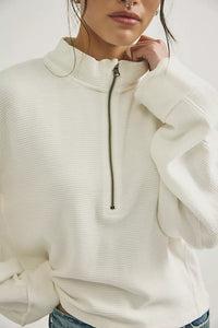 PULLOVER | CELESTE QUARTER ZIP-Top-FREE PEOPLE-XSMALL-CLEAN IVORY-Coriander