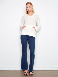 PULLOVER HOODIE | BUBBLE COTTON WITH KANGAROO POCKET-Jackets & Sweaters-CHARLIE B-Coriander