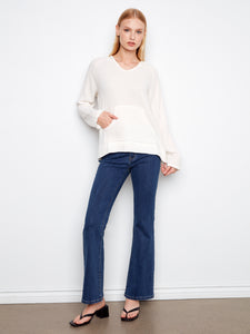 PULLOVER HOODIE | BUBBLE COTTON WITH KANGAROO POCKET-Jackets & Sweaters-CHARLIE B-Coriander