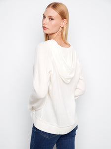 PULLOVER HOODIE | BUBBLE COTTON WITH KANGAROO POCKET-Jackets & Sweaters-CHARLIE B-Coriander