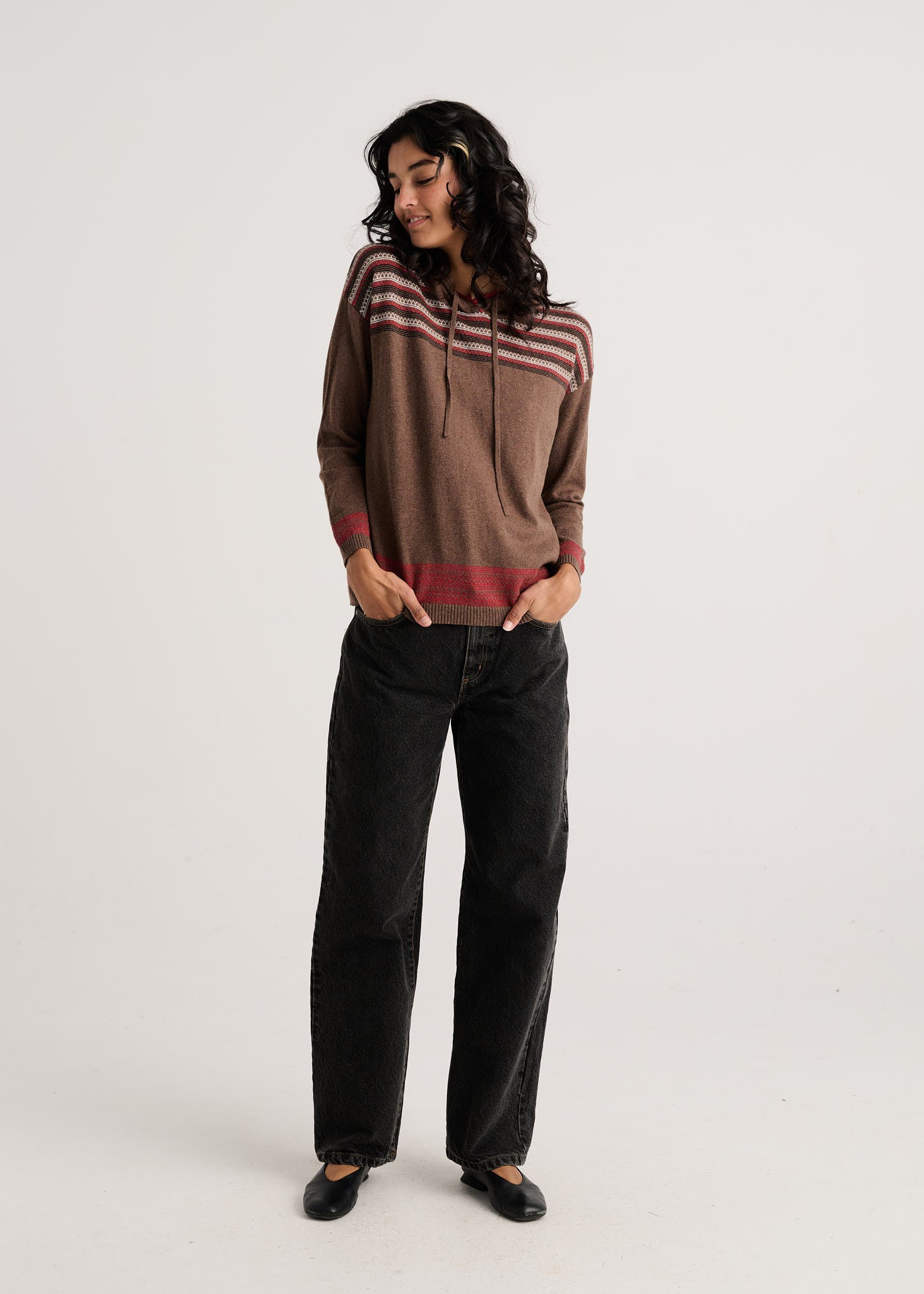 PULLOVER HOODIE SWEATER | FAIR ISLE-Jackets & Sweaters-ZAKET & PLOVER-Coriander
