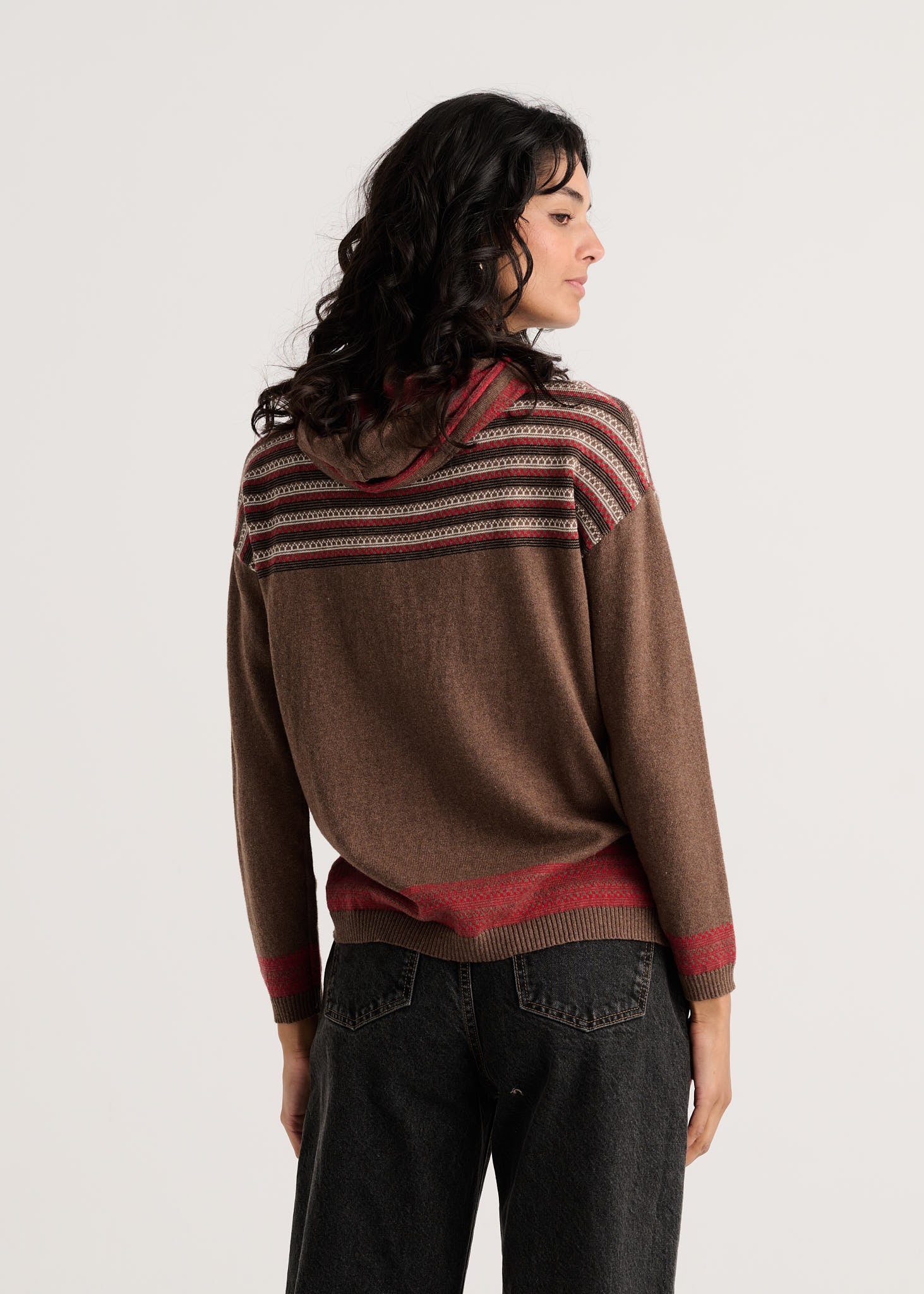 PULLOVER HOODIE SWEATER | FAIR ISLE-Jackets & Sweaters-ZAKET & PLOVER-Coriander
