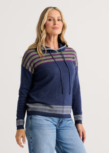 PULLOVER HOODIE SWEATER | FAIR ISLE-Jackets & Sweaters-ZAKET & PLOVER-XSMALL-DENIM-Coriander
