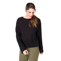 PULLOVER | SNUGGLY RIB KNIT-Tops-ESCAPE-SMALL-Black-Coriander