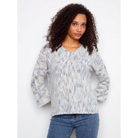 PULLOVER SWEATER | 3/4 SLEEVE DROP SHOULDER-Jackets & Sweaters-CHARLIE B-XSMALL-MIST-Coriander