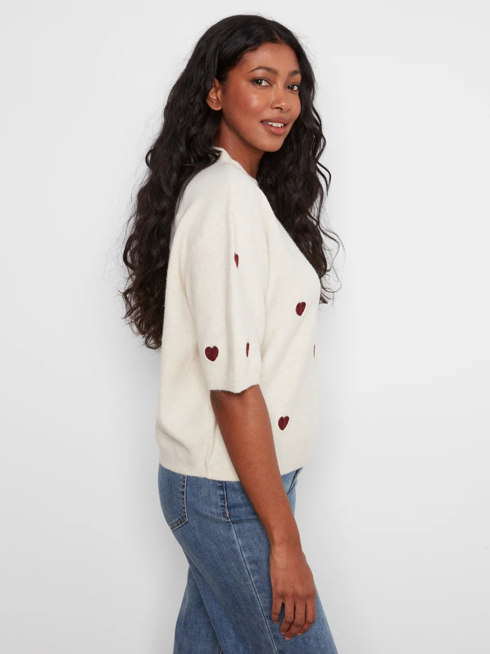 PULLOVER SWEATER | BALLOON SLEEVE & HEARTS