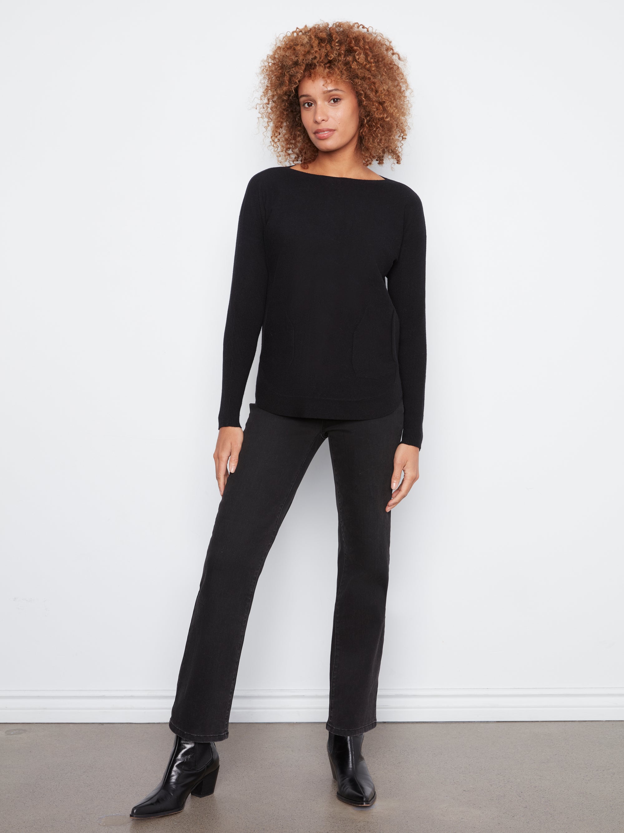 PULLOVER SWEATER | BOATNECK EYELET