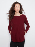 PULLOVER SWEATER | BOATNECK EYELET-Jackets & Sweaters-CHARLIE B-SMALL-MERLOT-Coriander