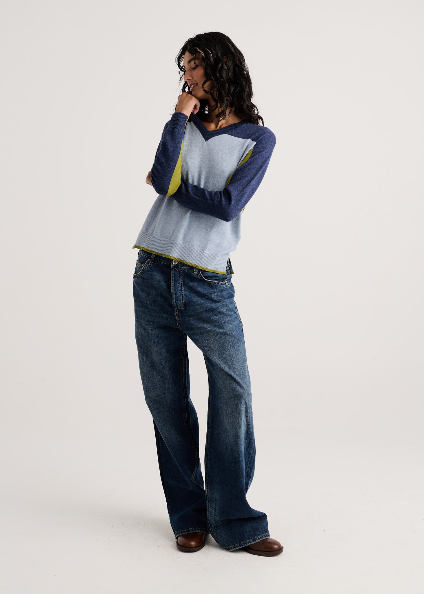 PULLOVER SWEATER | COLOUR THEORY V-NECK-Jackets & Sweaters-ZAKET & PLOVER-Coriander