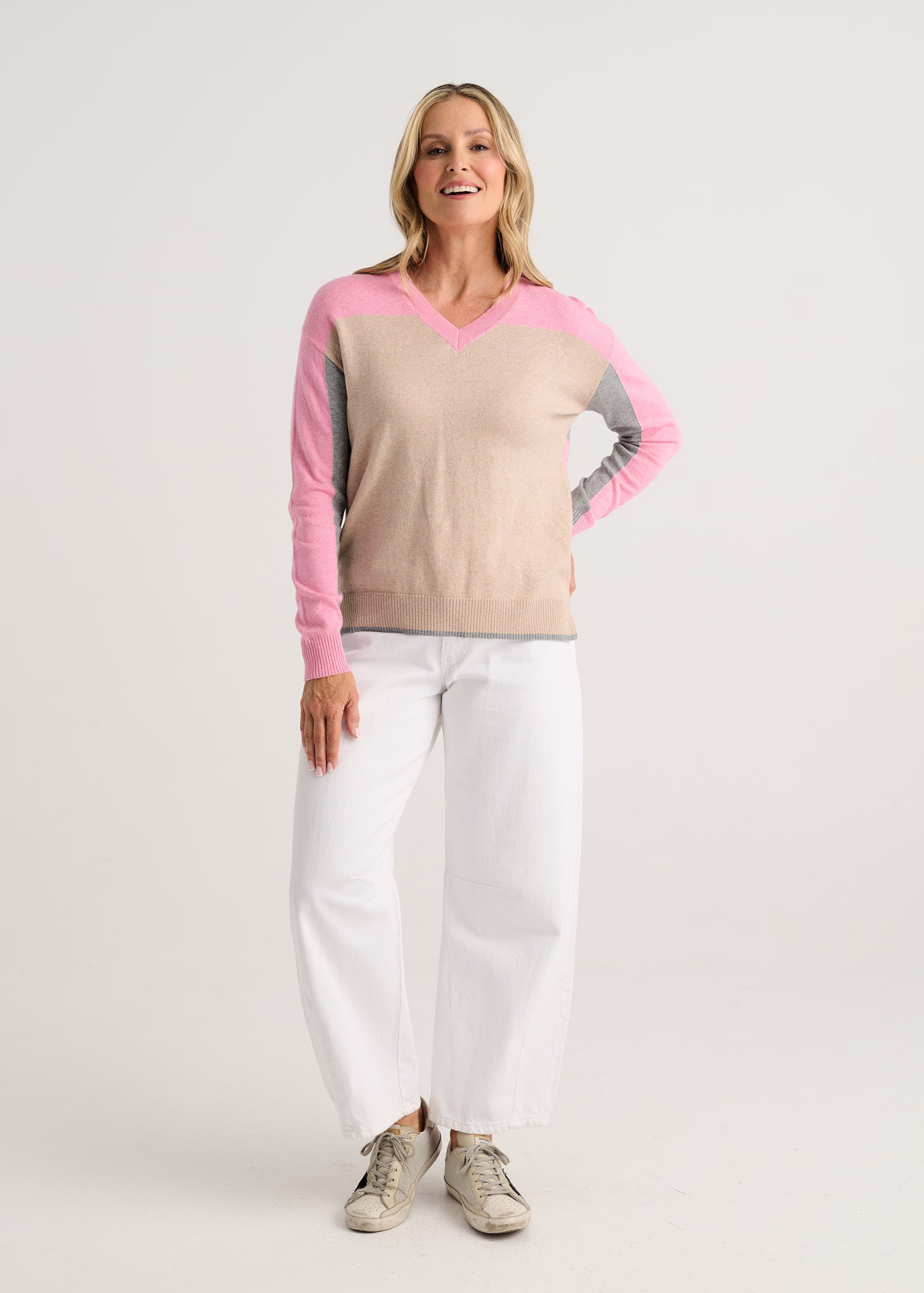 PULLOVER SWEATER | COLOUR THEORY V-NECK-Jackets & Sweaters-ZAKET & PLOVER-Coriander