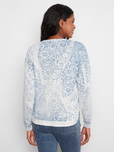 PULLOVER SWEATER | CREW NECK: DAMASK-Jackets & Sweaters-CHARLIE B-Coriander