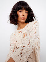 PULLOVER SWEATER | CROCHET 3/4 SLEEVE-Jackets & Sweaters-CHARLIE B-SMALL-NATURAL-Coriander