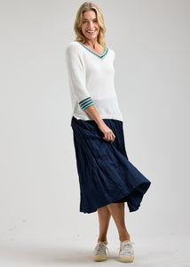 PULLOVER SWEATER | CROCHET TRIM-Jackets & Sweaters-ZAKET & PLOVER-Coriander