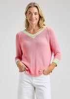 PULLOVER SWEATER | CROCHET TRIM-Jackets & Sweaters-ZAKET & PLOVER-SMALL-BLOSSOM-Coriander