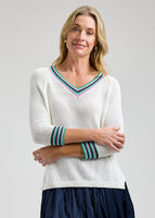 PULLOVER SWEATER | CROCHET TRIM-Jackets & Sweaters-ZAKET & PLOVER-SMALL-WHITE-Coriander
