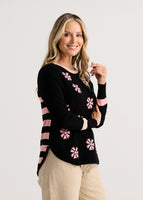 PULLOVER SWEATER | DAISY CHAIN-Jackets & Sweaters-ZAKET & PLOVER-XSMALL-BLACK-Coriander