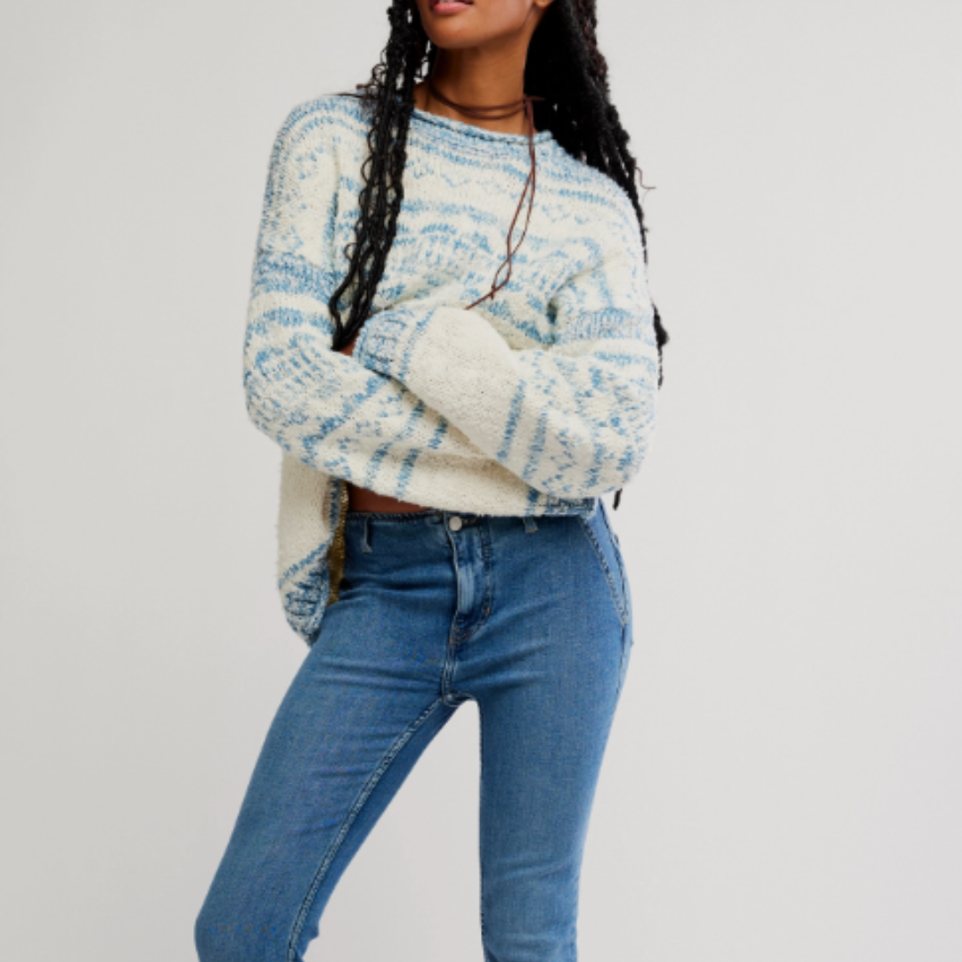 PULLOVER SWEATER | DANI PATTERNED-Jackets & Sweaters-FREE PEOPLE-Coriander