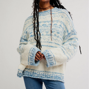 PULLOVER SWEATER | DANI PATTERNED-Jackets & Sweaters-FREE PEOPLE-Coriander