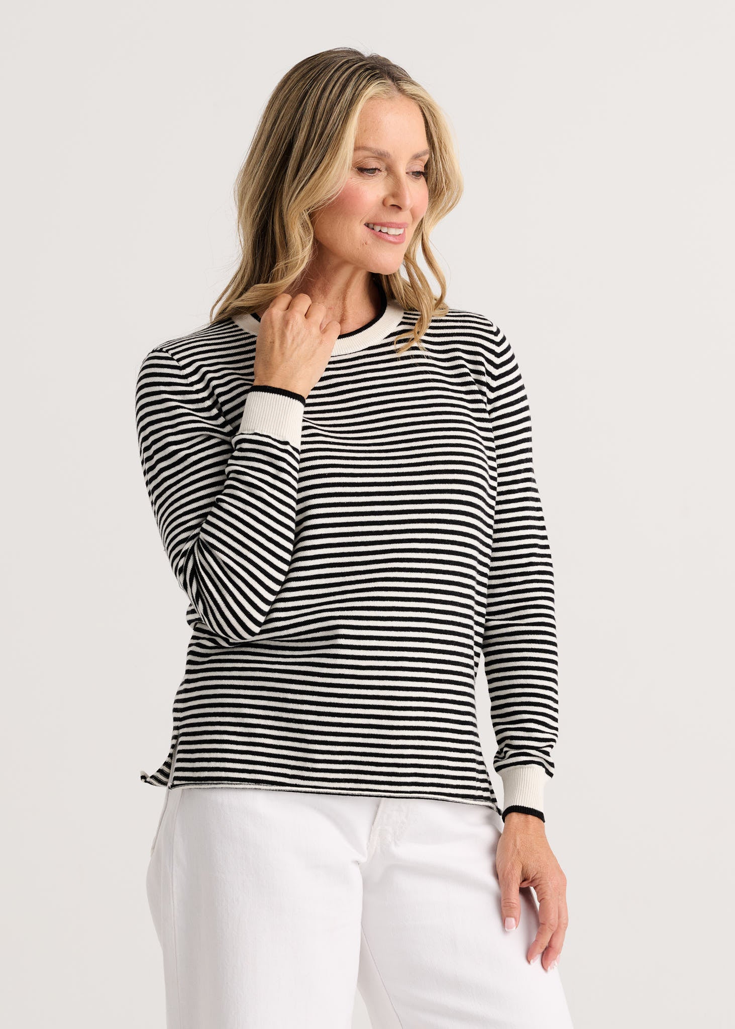 PULLOVER SWEATER | EVERYDAY STRIPE-Jackets & Sweaters-ZAKET & PLOVER-XSMALL-WHITE-Coriander