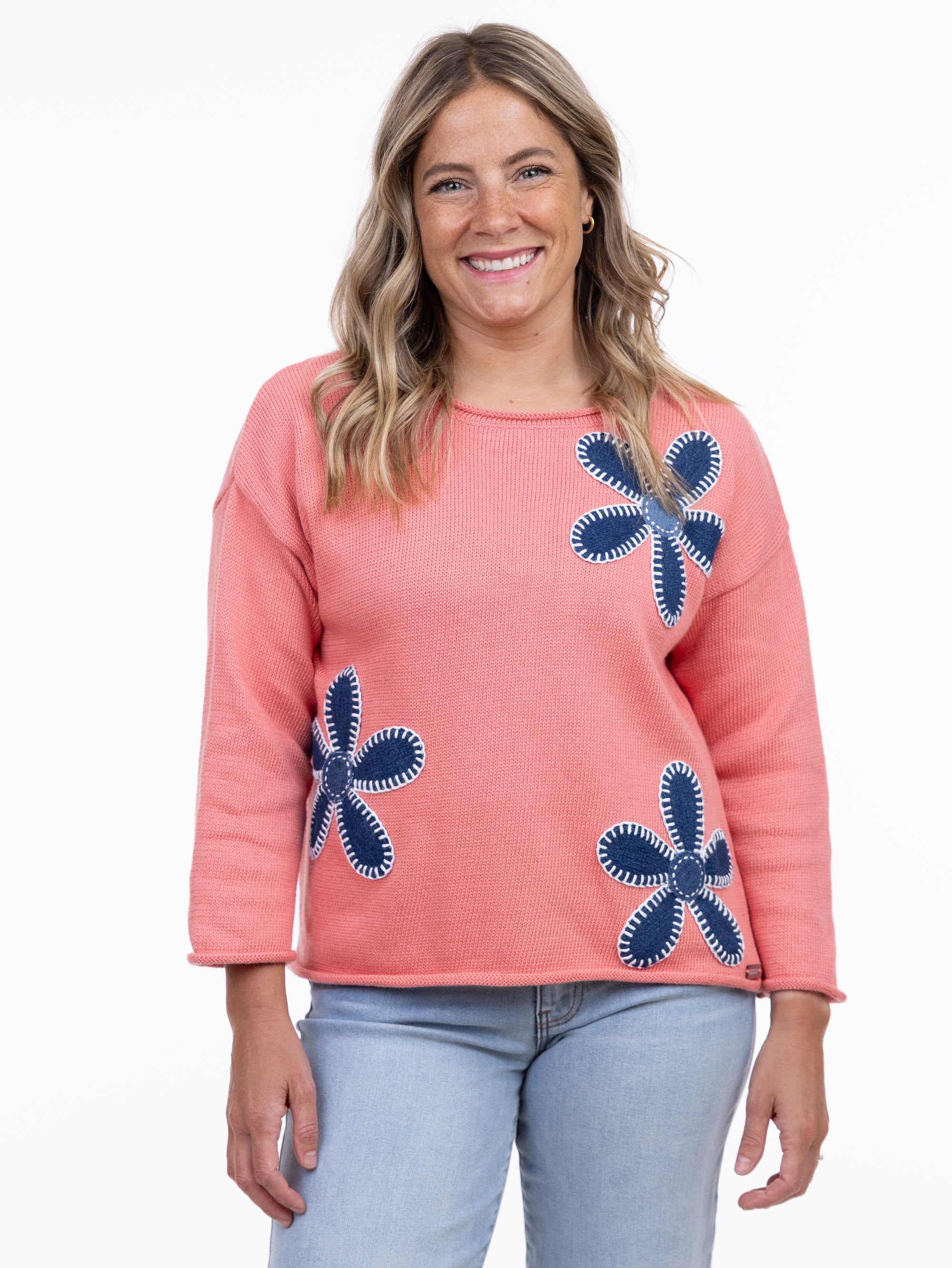 PULLOVER SWEATER | FLORA-Jackets & Sweaters-SHANNON PASSERO-SMALL-WATERMELON-Coriander