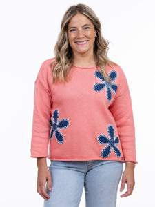 PULLOVER SWEATER | FLORA-Jackets & Sweaters-SHANNON PASSERO-SMALL-WATERMELON-Coriander