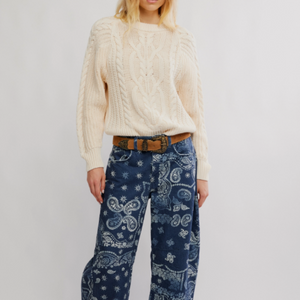 PULLOVER SWEATER | FRANKIE CABLE-Jackets & Sweaters-FREE PEOPLE-Coriander