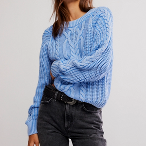 PULLOVER SWEATER | FRANKIE CABLE-Jackets & Sweaters-FREE PEOPLE-Coriander