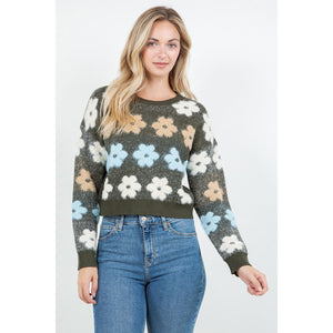 PULLOVER SWEATER | FUZZY DAISY-Jackets & Sweaters-DREAMERS BY DEBUT-Coriander