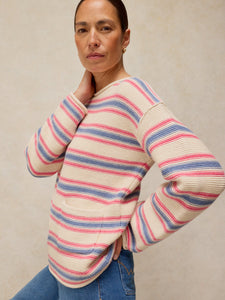 PULLOVER SWEATER | GIGI STRIPE-Jackets & Sweaters-WHITE STUFF-6-IVORY MULTI-Coriander