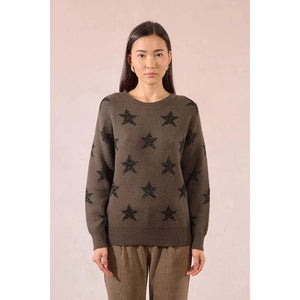 PULLOVER SWEATER | GLITTERY STARS-Jackets & Sweaters-MOLLY BRACKEN-Coriander