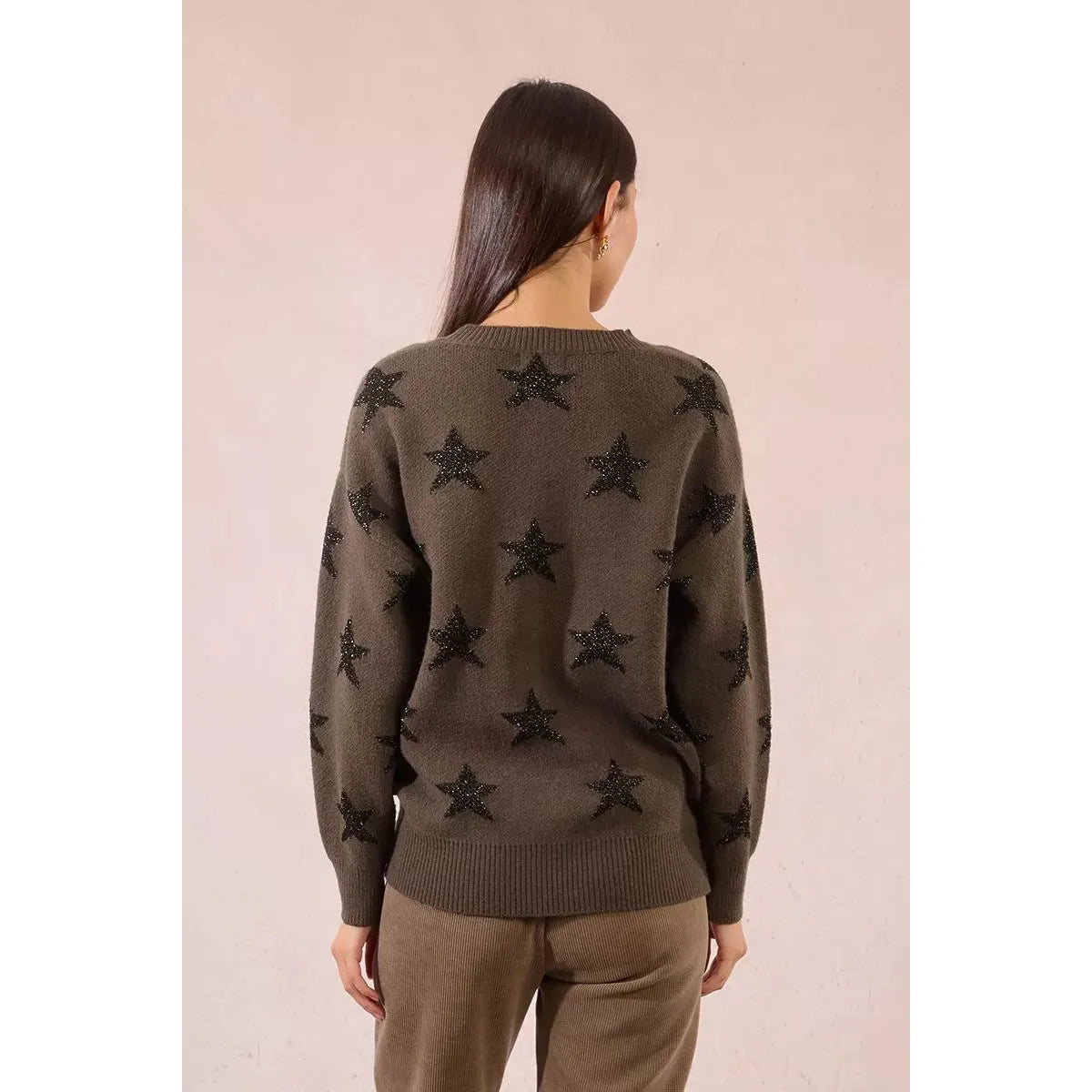 PULLOVER SWEATER | GLITTERY STARS-Jackets & Sweaters-MOLLY BRACKEN-Coriander