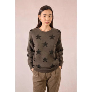 PULLOVER SWEATER | GLITTERY STARS-Jackets & Sweaters-MOLLY BRACKEN-Coriander