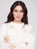PULLOVER SWEATER | JACQUARD STAR-Jackets & Sweaters-CHARLIE B-Coriander