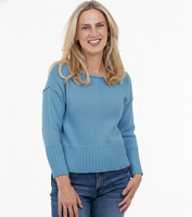 PULLOVER SWEATER | KITTY-Jackets & Sweaters-SHANNON PASSERO-SMALL-TIDE BLUE-Coriander