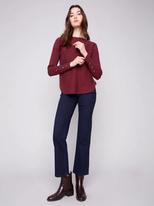PULLOVER SWEATER | LACE-UP CUFFS-Jackets & Sweaters-CHARLIE B-Coriander