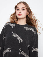 PULLOVER SWEATER | LEOPARDS-Jackets & Sweaters-CHARLIE B-Coriander
