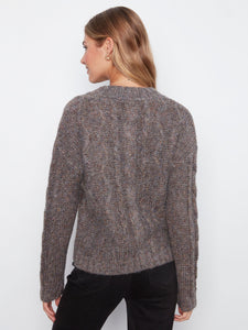 PULLOVER SWEATER | METALLIC FLEX YARN-Jackets & Sweaters-CHARLIE B-Coriander