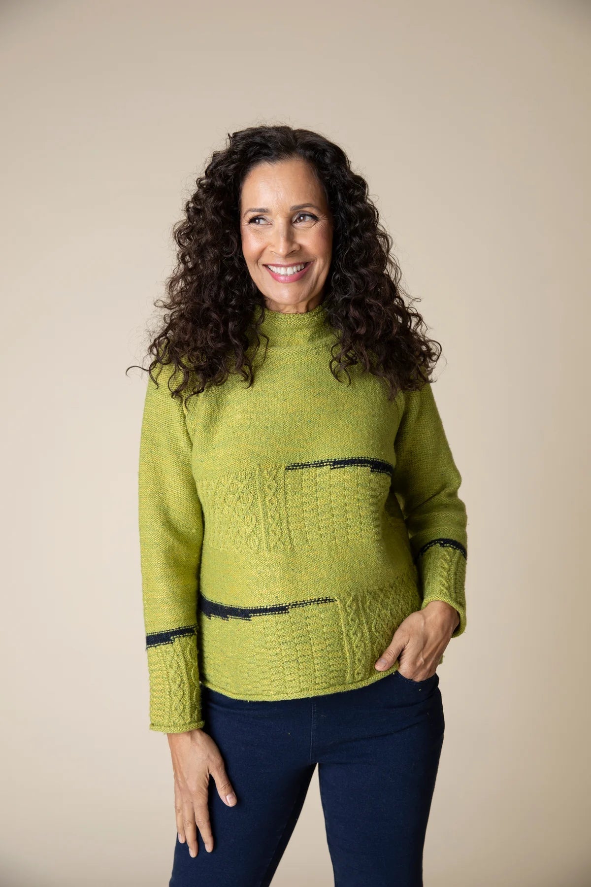 PULLOVER SWEATER | MIXED CABLE STITCH-Jackets & Sweaters-HABITAT-XSMALL-PEAR-Coriander
