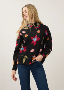 1301535 MOCK NECK LOOSE FIT SWEATER better decription-Jackets & Sweaters-FRENCH DRESSING JEANS-SMALL-REBECCA FLORAL-Coriander