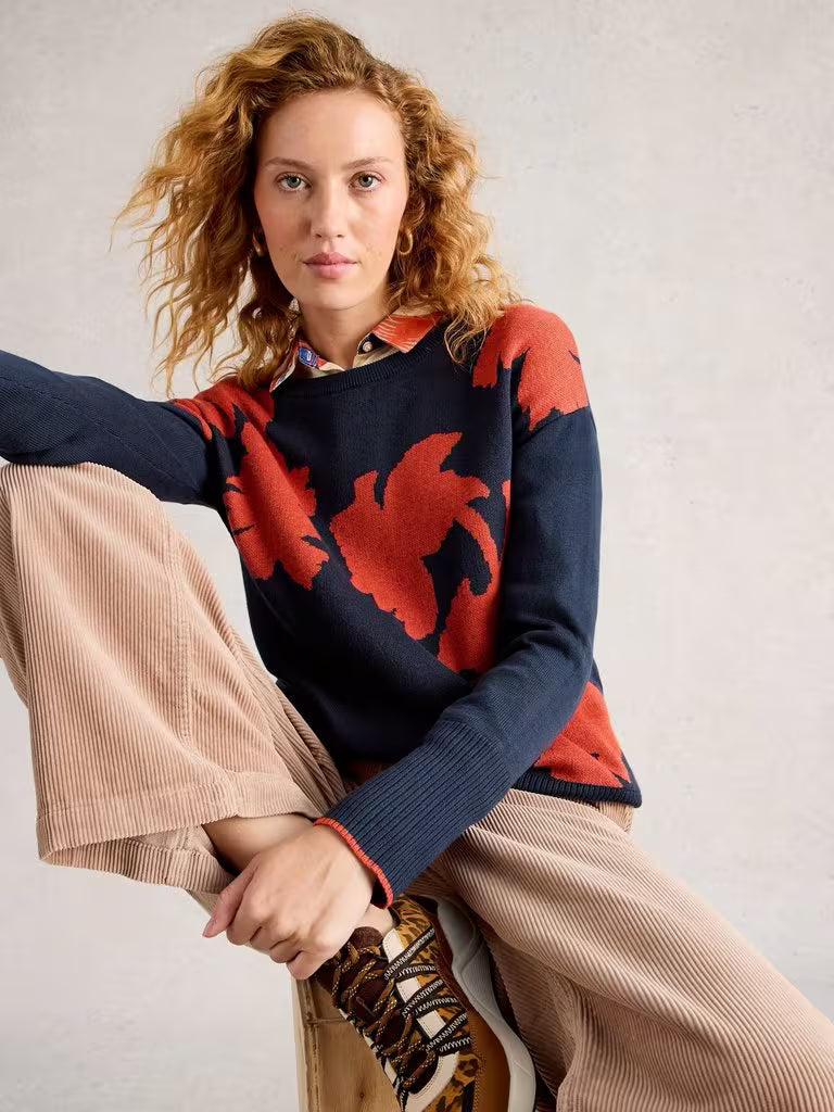 PULLOVER SWEATER | OLIVE FLORAL-Jackets & Sweaters-WHITE STUFF-Coriander