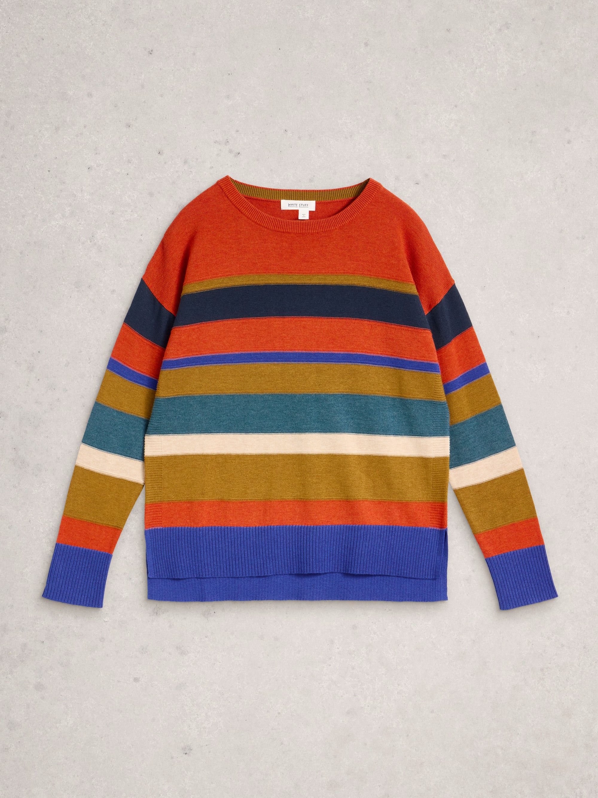 PULLOVER SWEATER | OLIVE STITCHED-Jackets & Sweaters-WHITE STUFF-10-RED-MULTI-Coriander