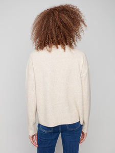 PULLOVER SWEATER | PLACED JACQUARD CREW NECK-Jackets & Sweaters-CHARLIE B-Coriander