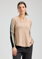 PULLOVER SWEATER | ROUNDED BOTTOM VEE-Jackets & Sweaters-ZAKET & PLOVER-XSMALL-ALMOND-Coriander