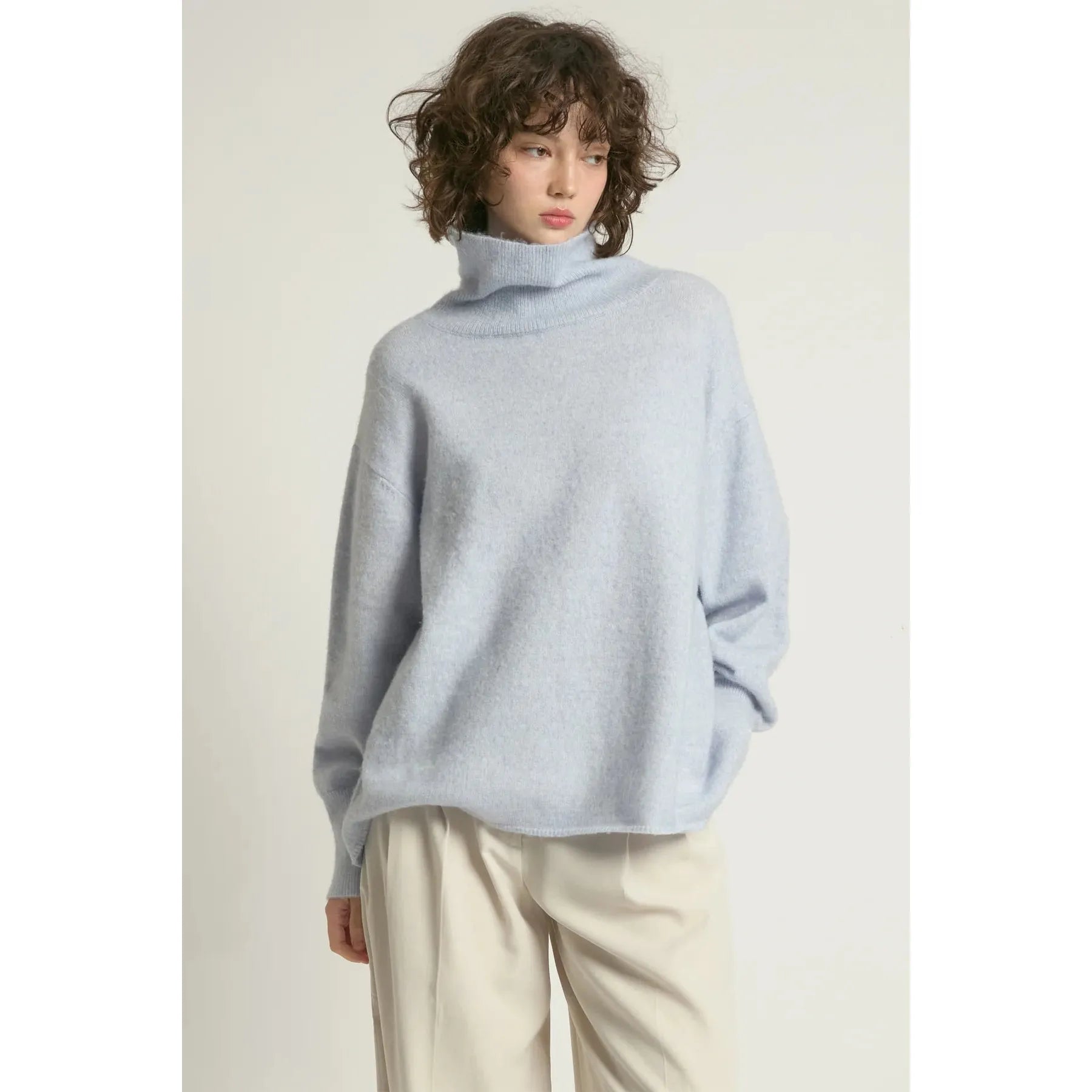 PULLOVER SWEATER | SLOUCH TURTLENECK-Jackets & Sweaters-LOOK BY M-Coriander