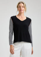PULLOVER SWEATER | STRIPED V-NECK-Jackets & Sweaters-ZAKET & PLOVER-Coriander
