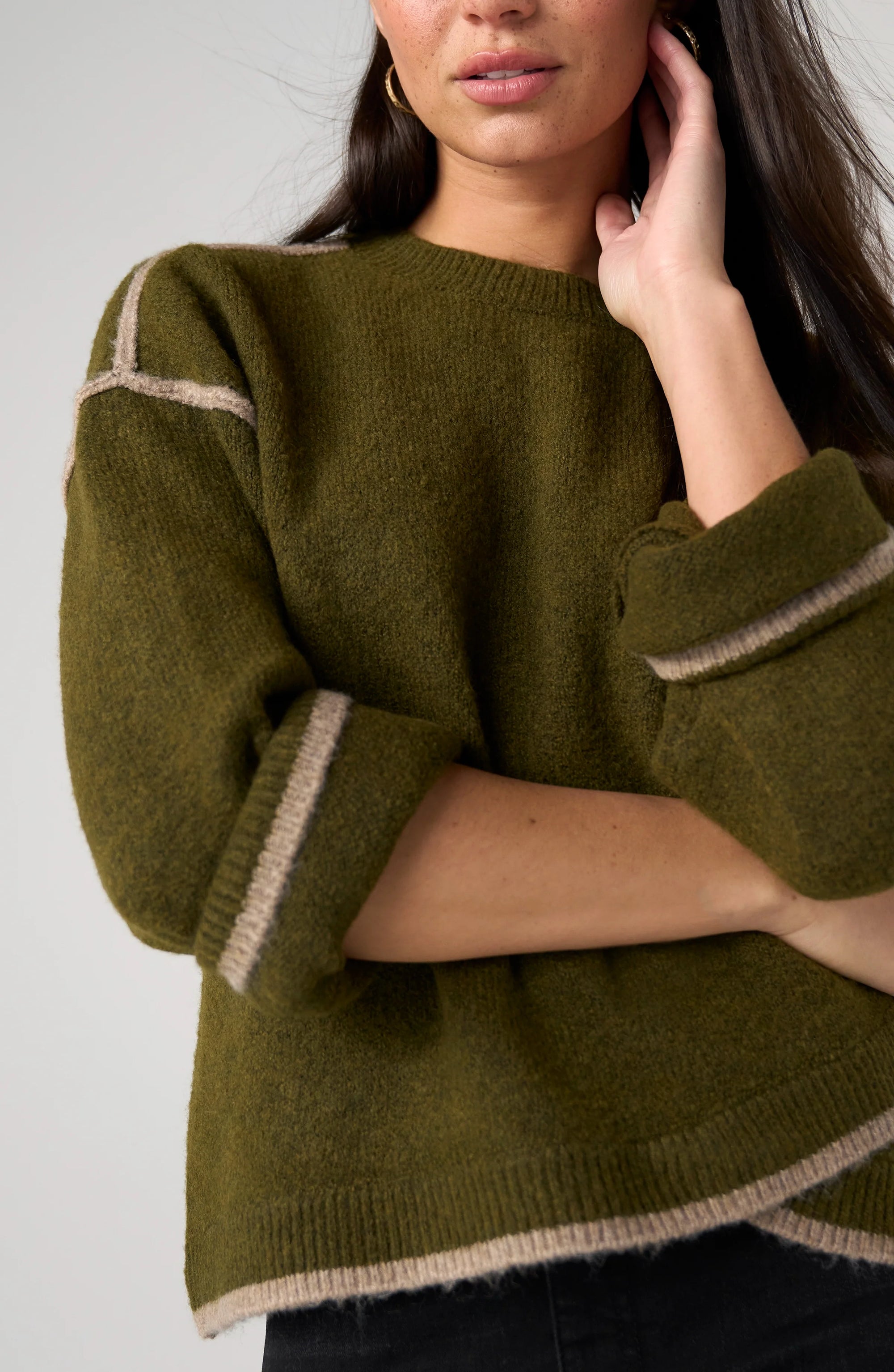 PULLOVER SWEATER | TULIP HEM-Jackets & Sweaters-LIVERPOOL-Coriander