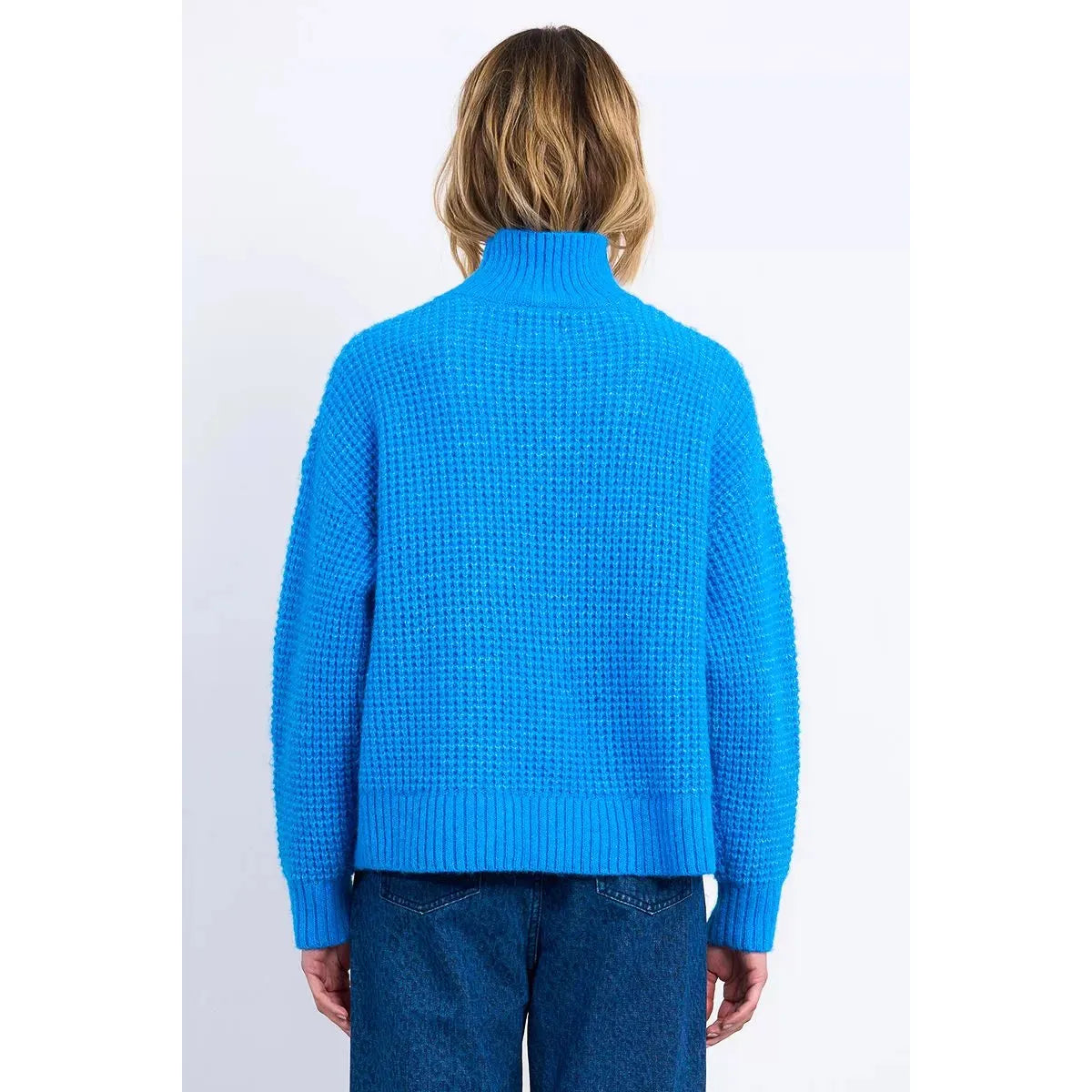 PULLOVER SWEATER | TURTLENECK: BLUE-Jackets & Sweaters-MOLLY BRACKEN-Coriander