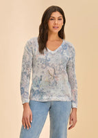 PULLOVER SWEATER | V-NECK PRINTED-Jackets & Sweaters-FRENCH DRESSING JEANS-SMALL-NEUTRAL-Coriander